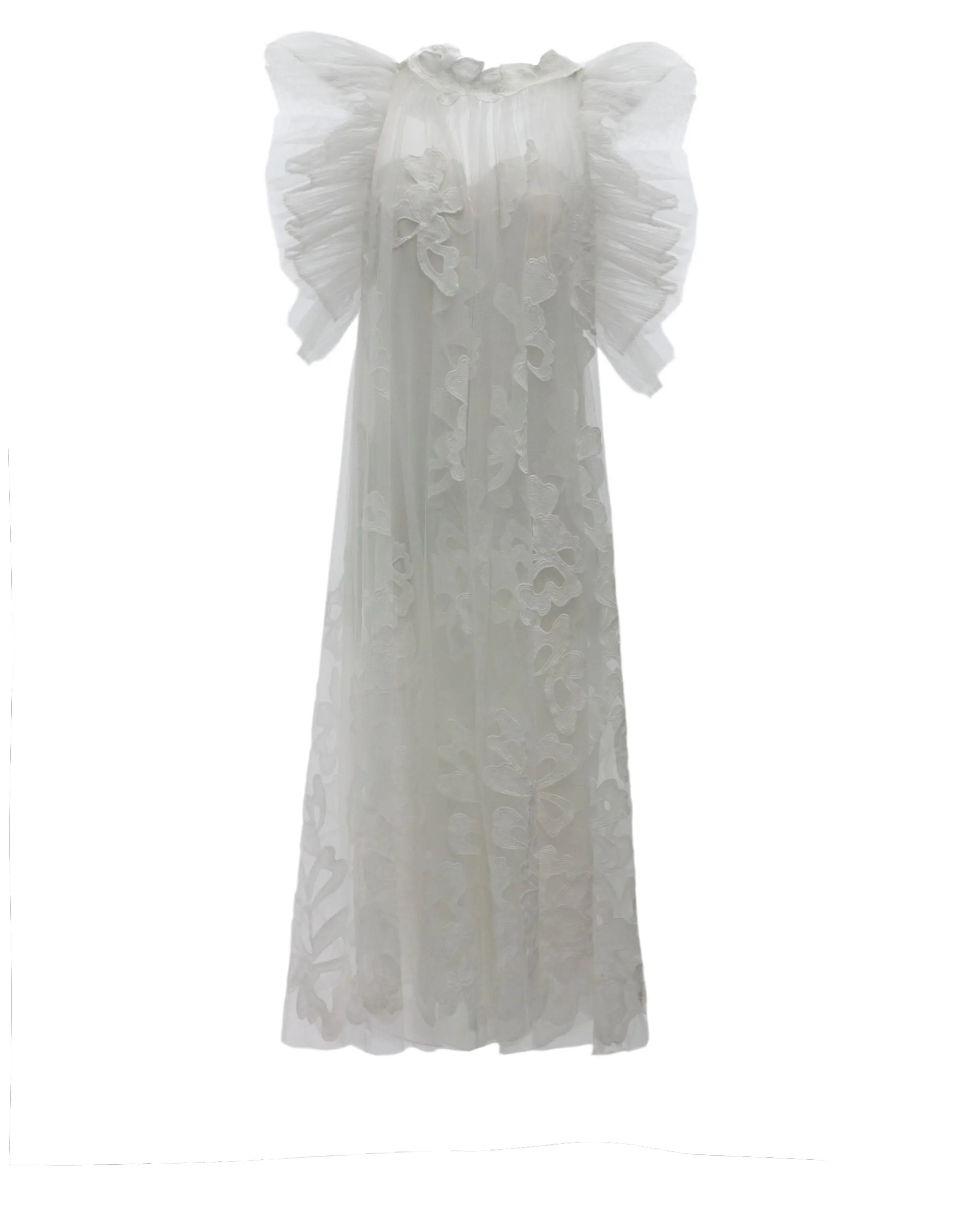 A-Cut Embroidered Midi Dress