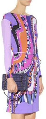 Abstract Psychedelic Print Silk Dress