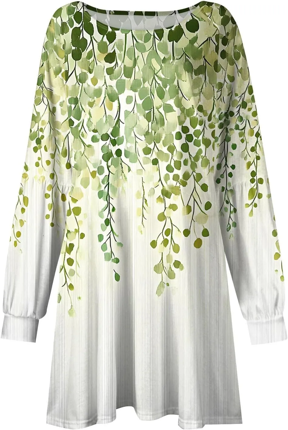 ADHOWBEW Dresses for Women 2025 Round Neck Sexy Plus Size Casual Trendy Long Sleeve Work Dress Long Sleeve