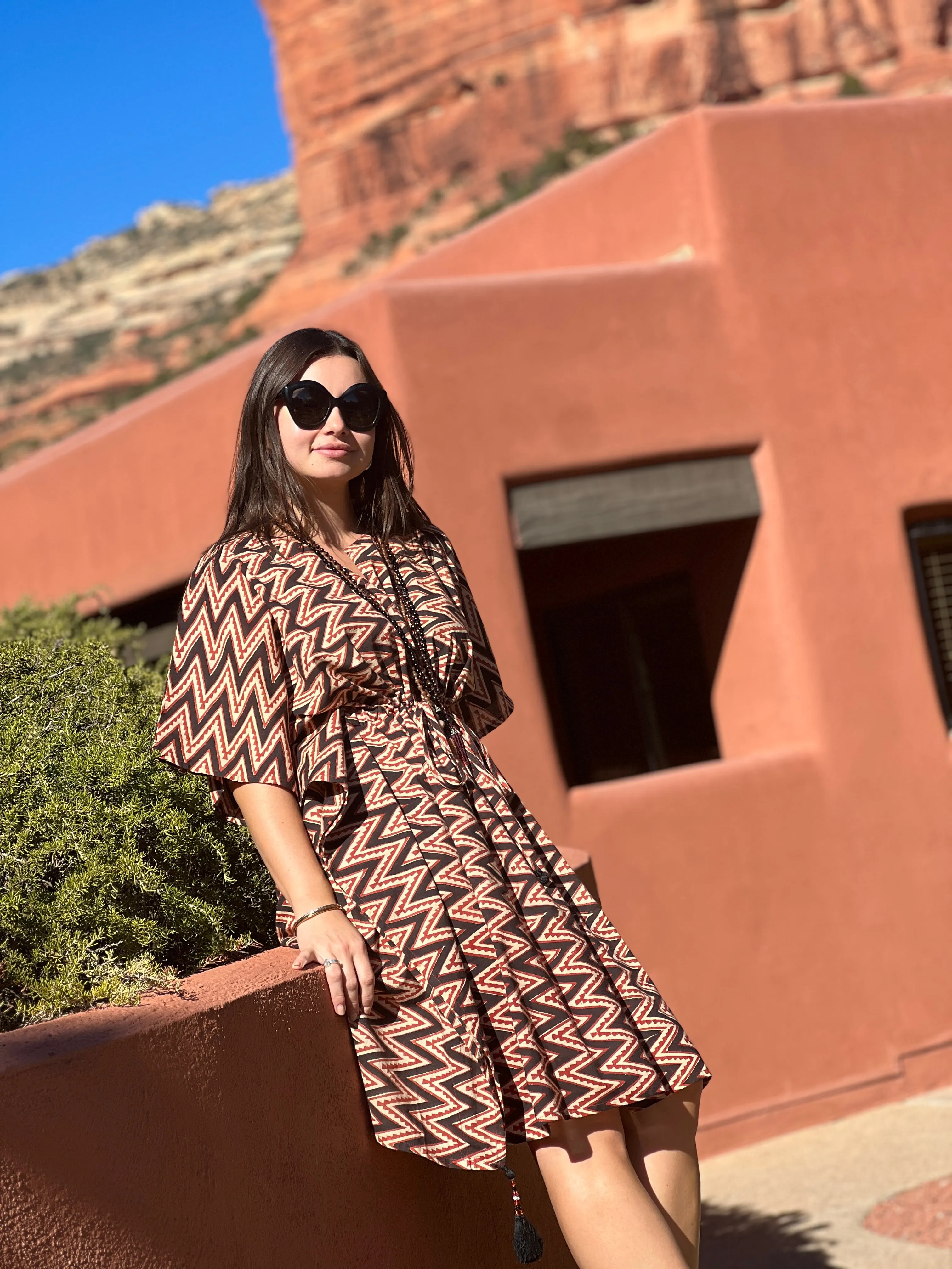 Ajmer Midi Cotton Kaftan Dress