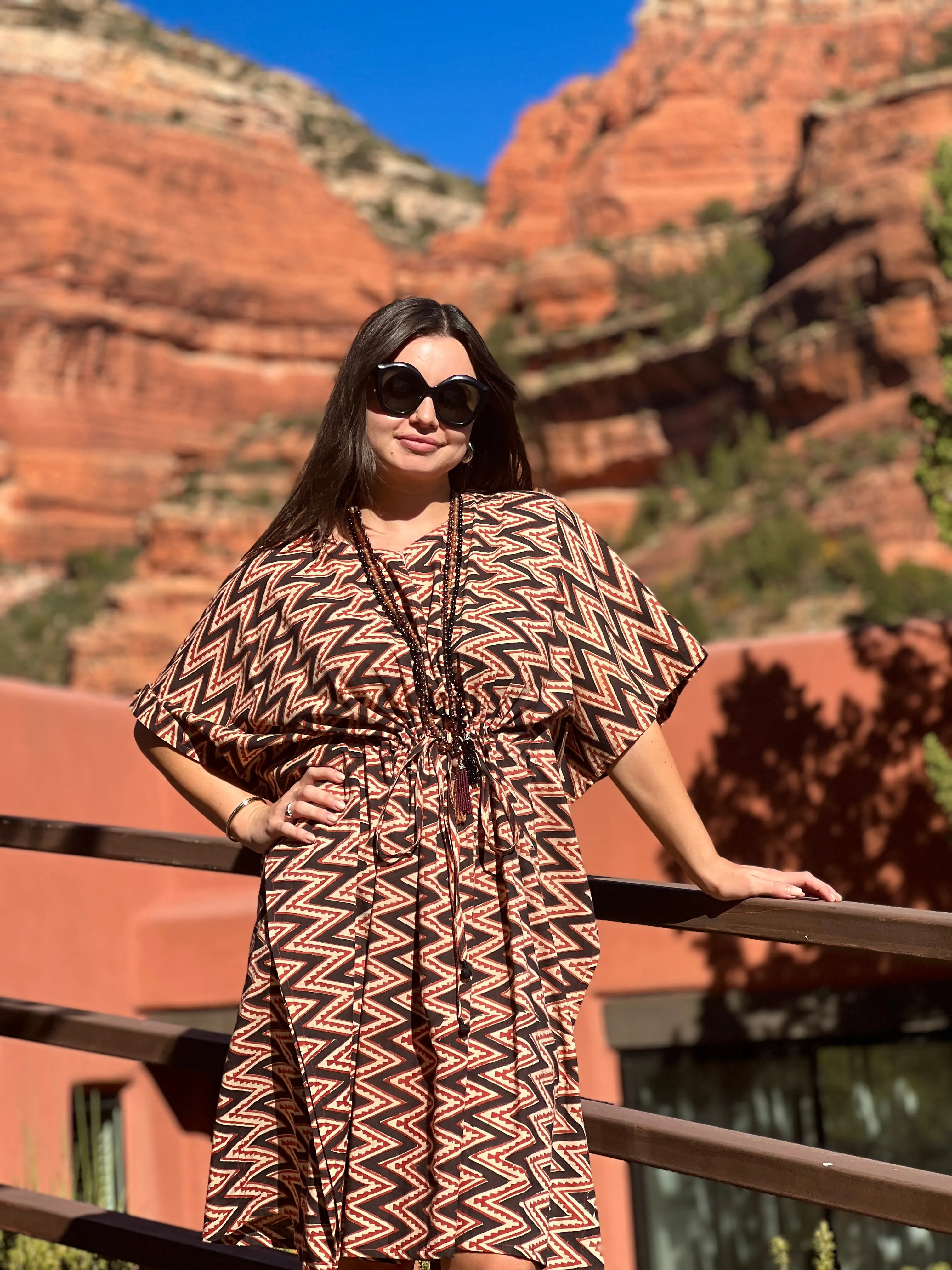 Ajmer Midi Cotton Kaftan Dress