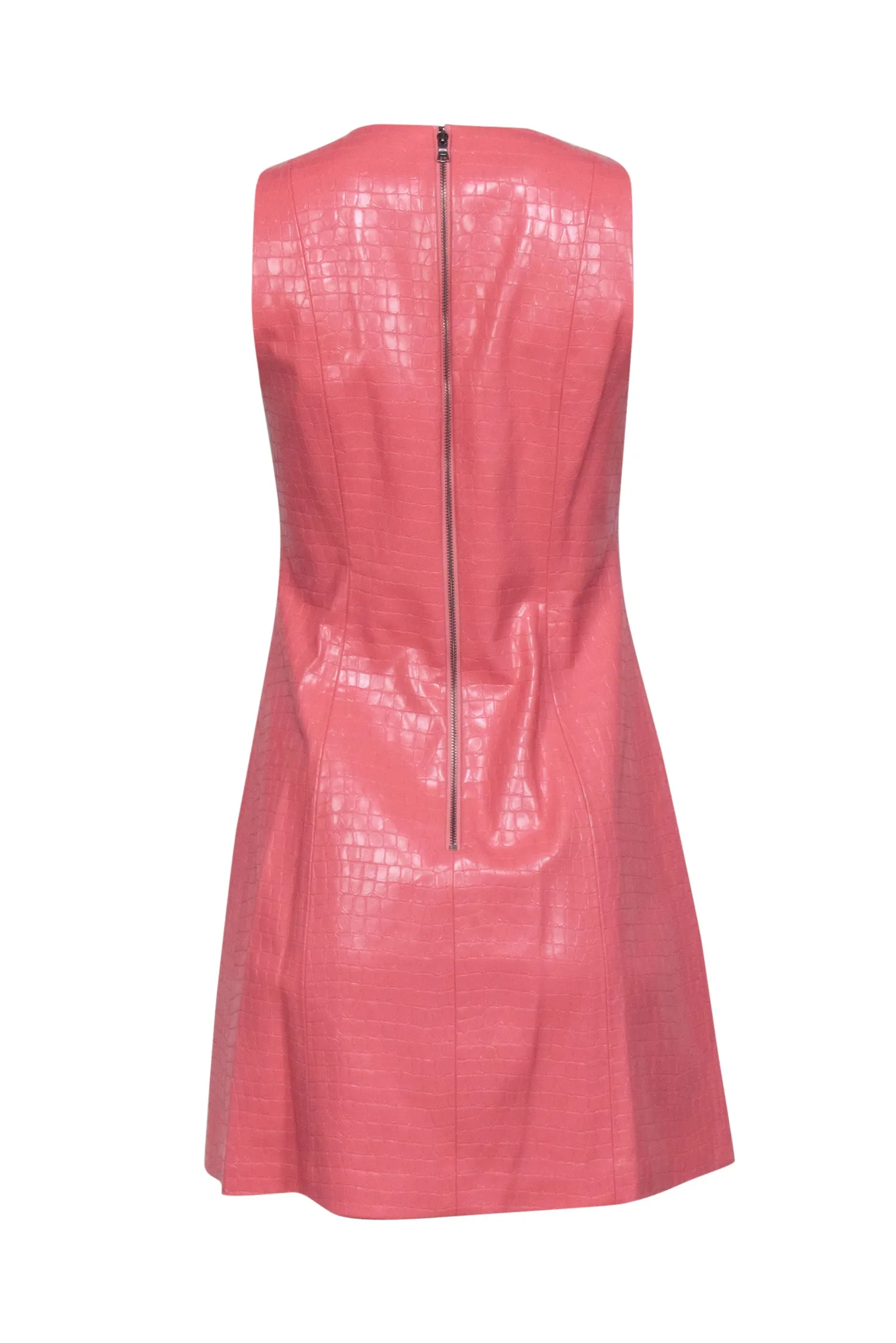 Alice & Olivia - Peach Textured Vegan Leather "Daven" Dress Sz 6