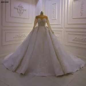 AM1248 Long Sleeve Lace ball gown Wedding Dress
