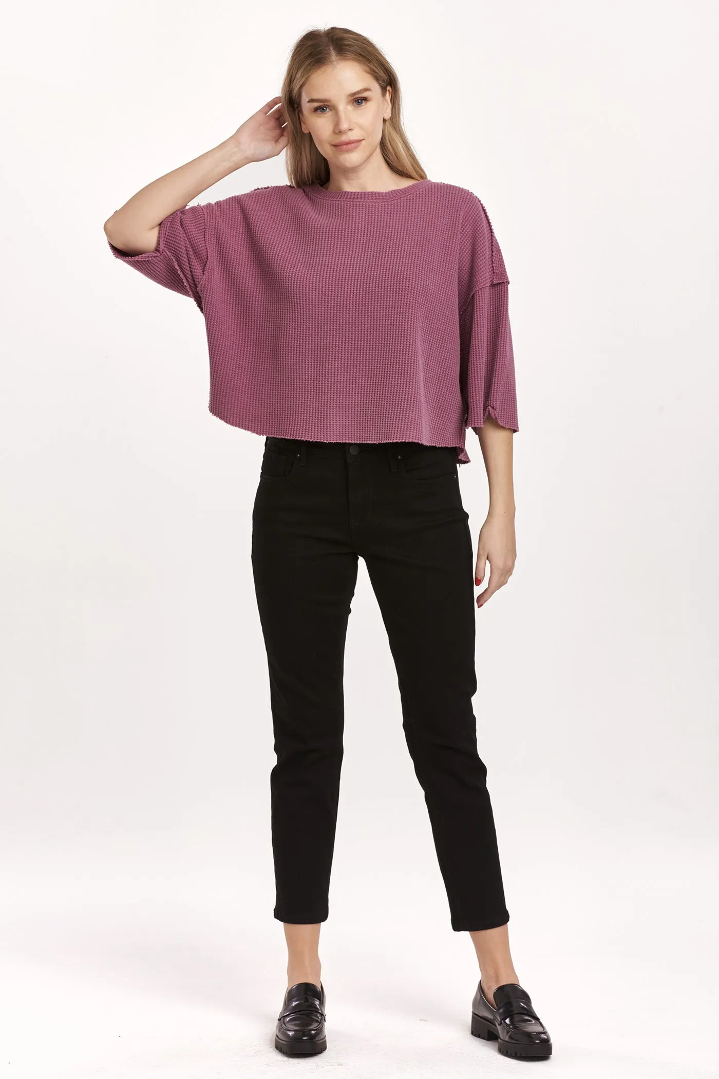 AMIRA THERMAL WIDE SLEEVE TOP PLUM BERRY