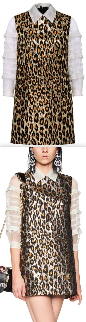 Animal Print Brocade Dress
