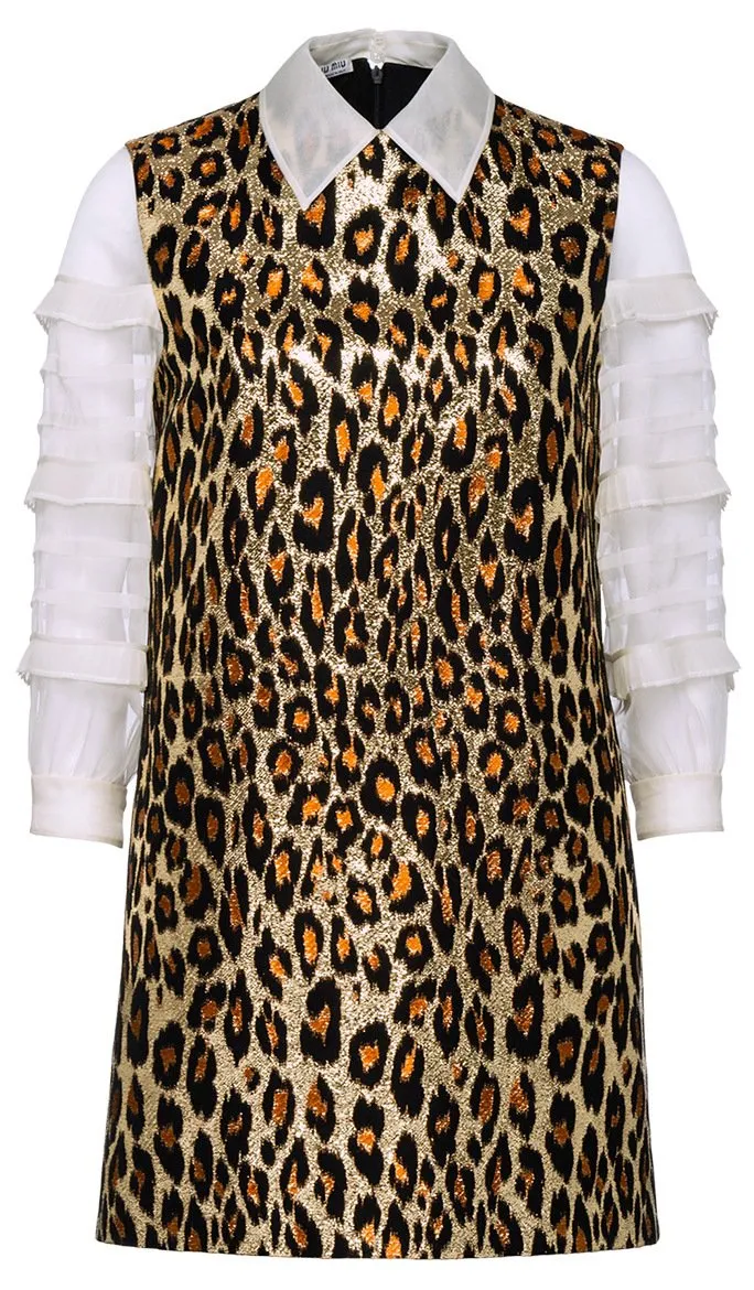 Animal Print Brocade Dress