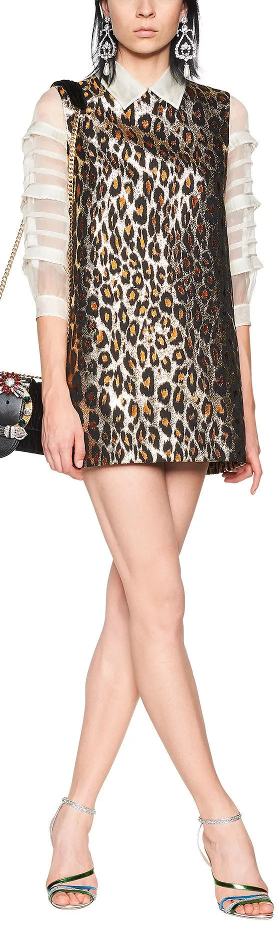 Animal Print Brocade Dress
