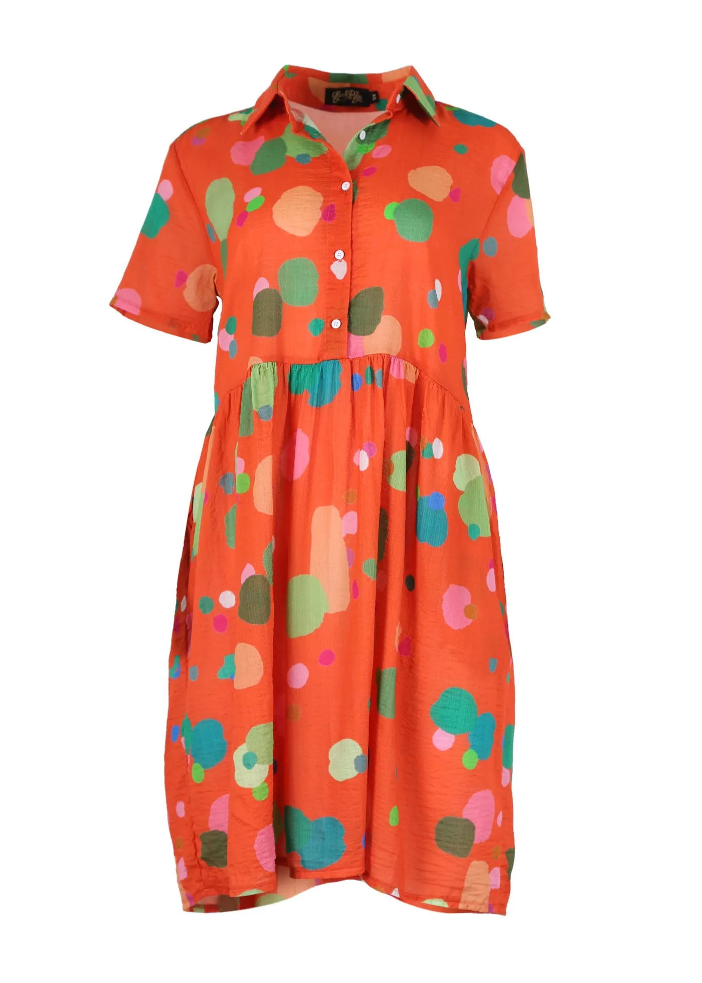 Astra Villa Dress Orange in Seersucker