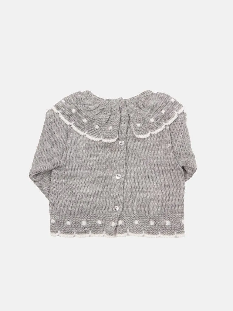 Baby Girl Inues Collection Knitted Set and Bonnet-Grey
