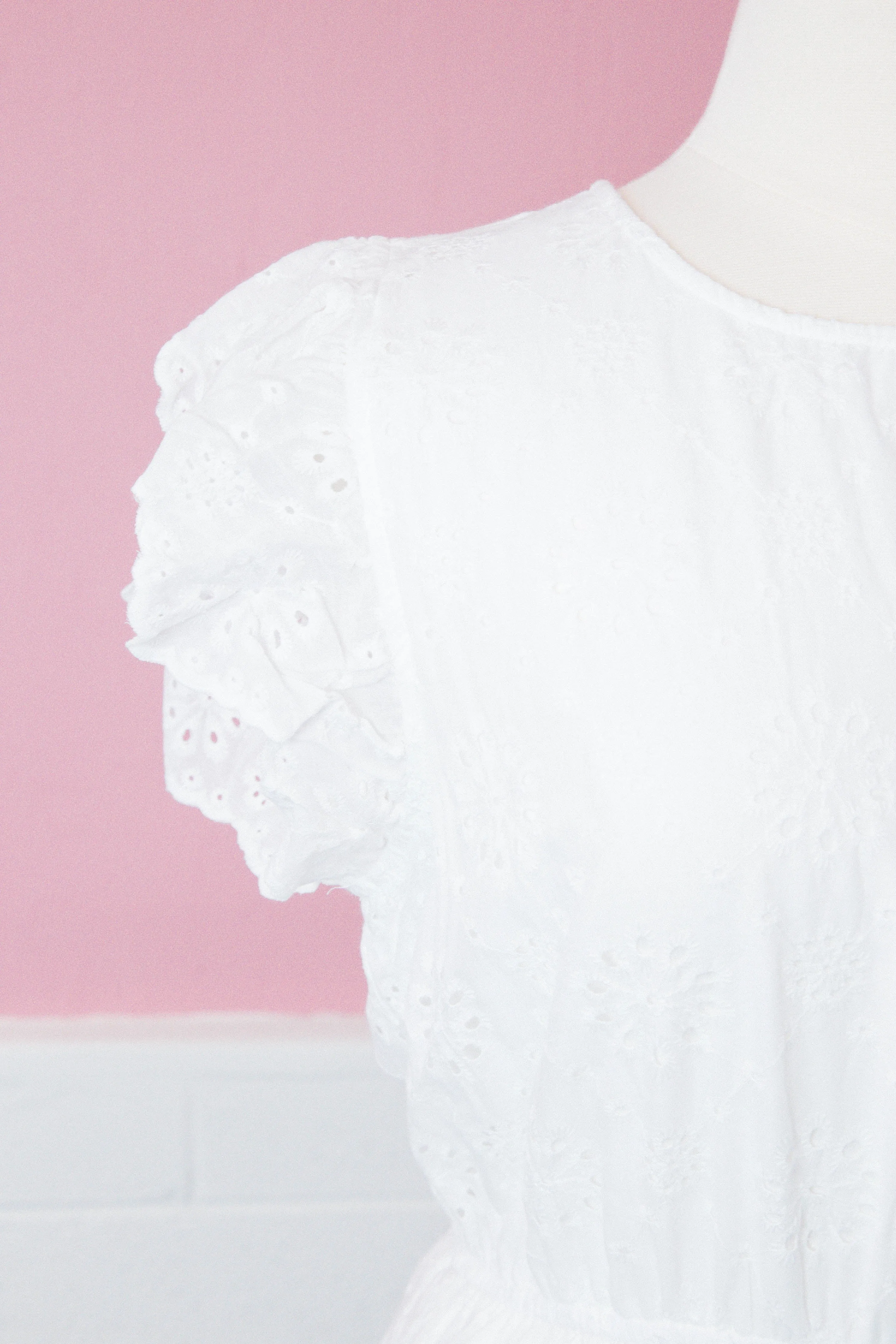 Bailey Floral Eyelet Midi Dress, Off White | Plus Size