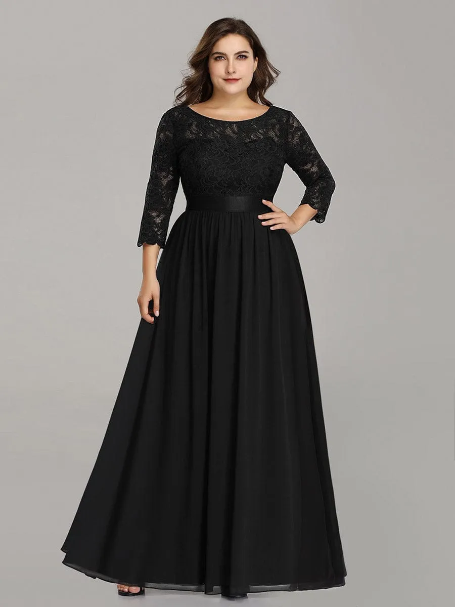Belted Lace Maxi Dress