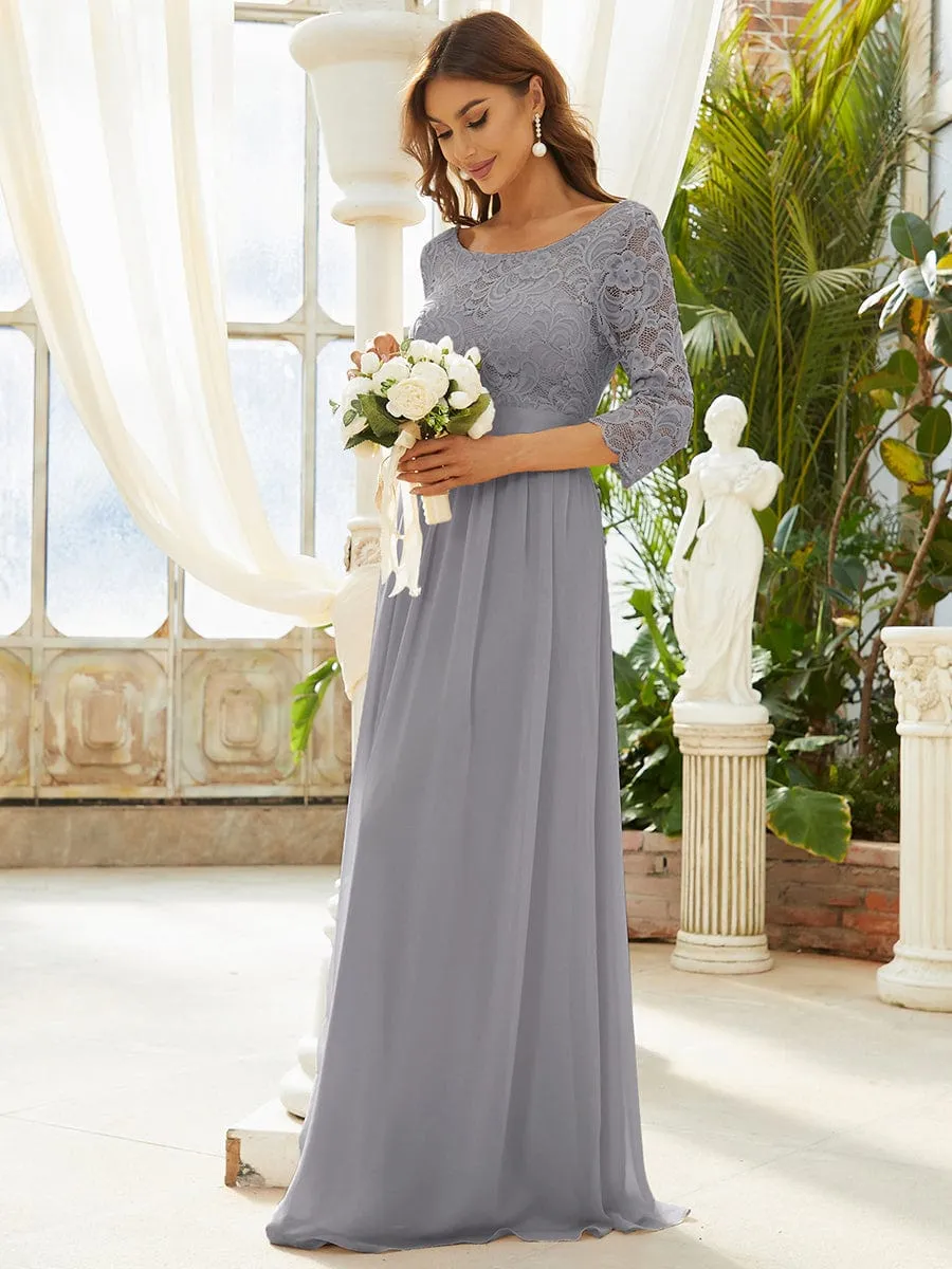 Belted Lace Maxi Dress