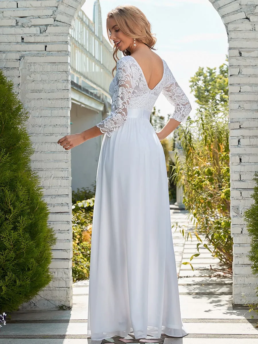 Belted Lace Maxi Dress