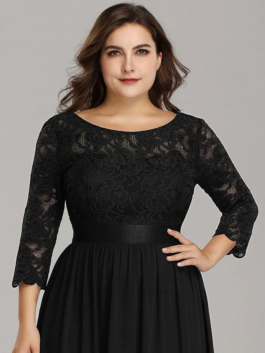 Belted Lace Maxi Dress