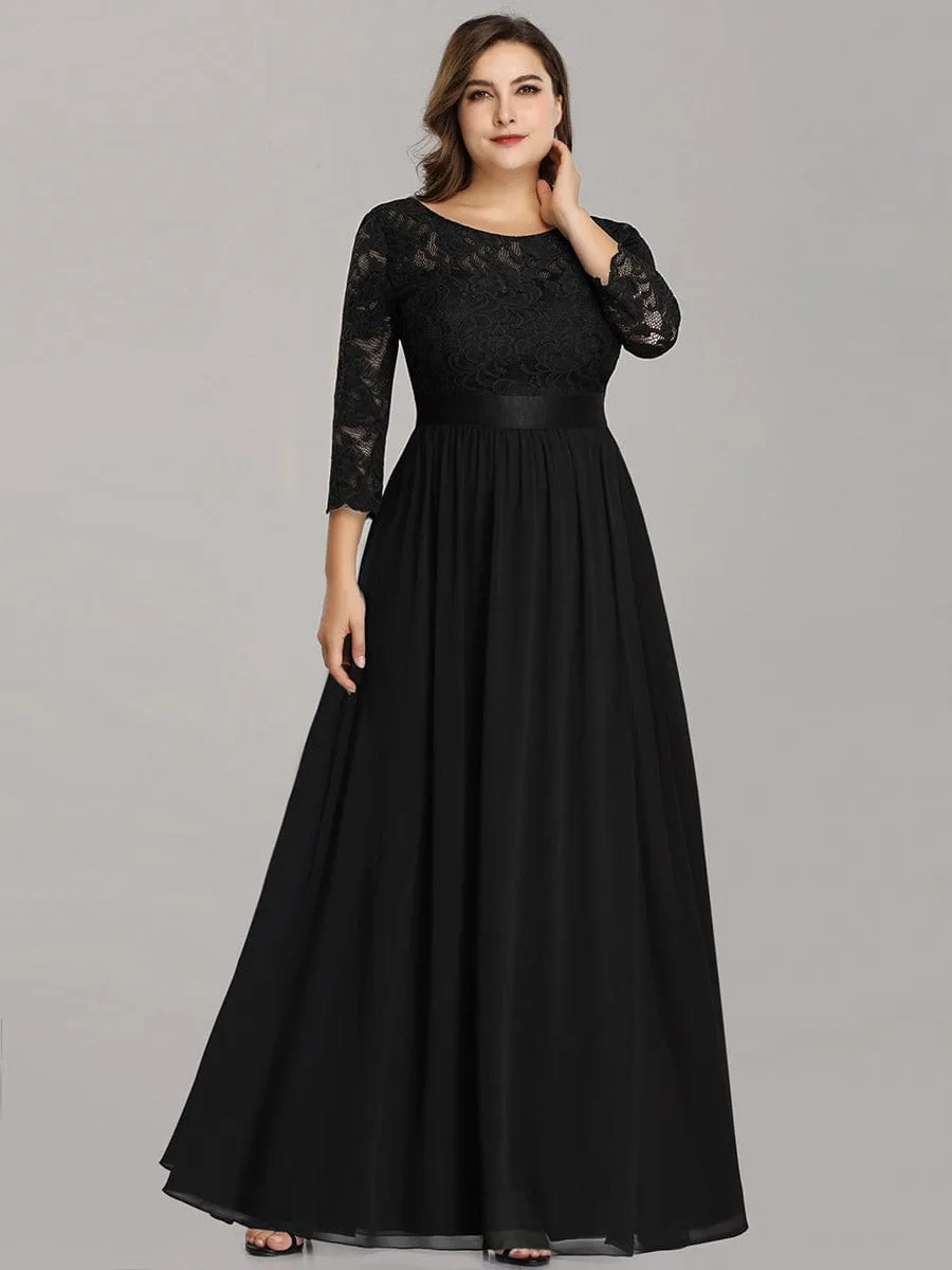 Belted Lace Maxi Dress