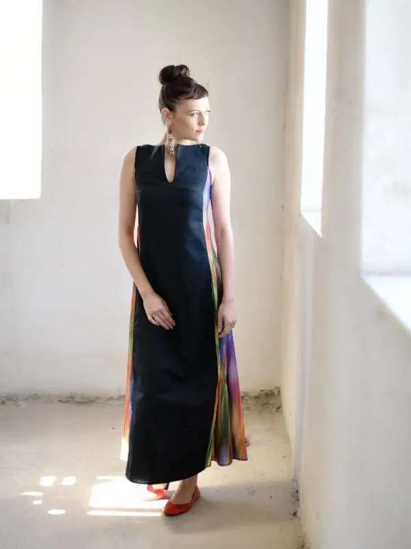Black And Colorful Statement Dress