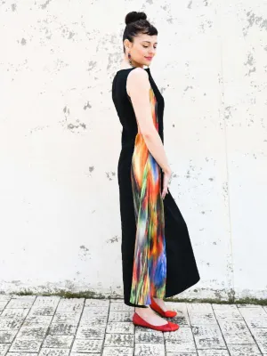 Black And Colorful Statement Dress