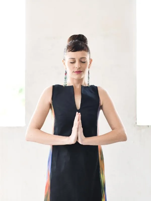 Black And Colorful Statement Dress