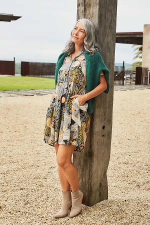 Blue Mountains Villa Dress Black in Cotton