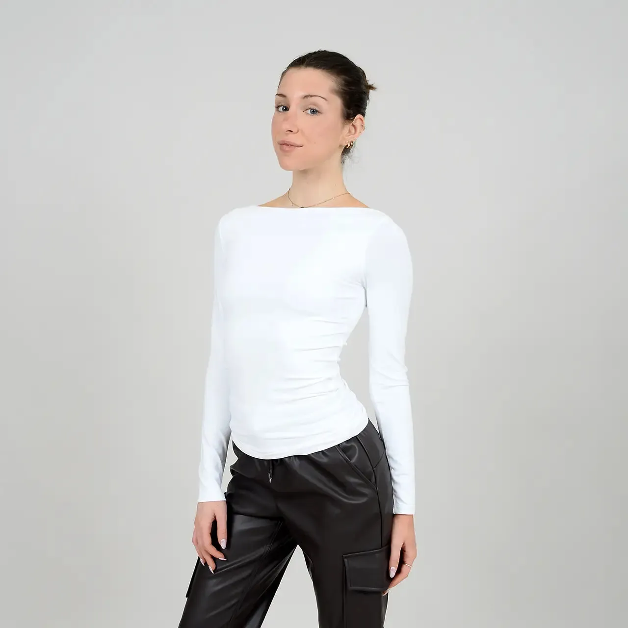 Boa Ls Boat Neckline Top | Eggshell