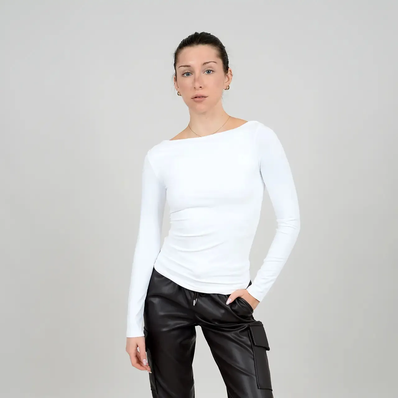 Boa Ls Boat Neckline Top | Eggshell