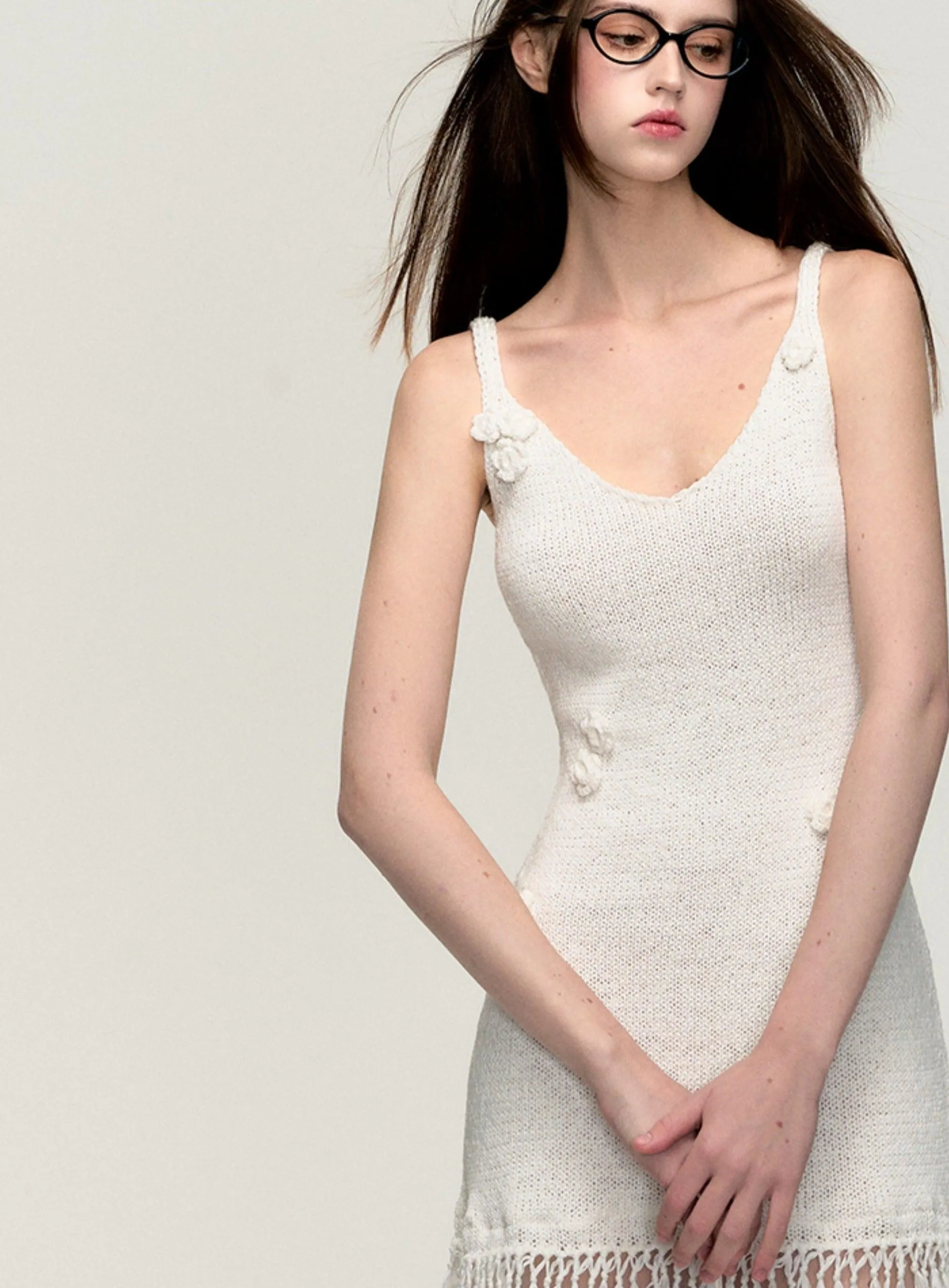 Bohemian Fringe Lace Slip Dress