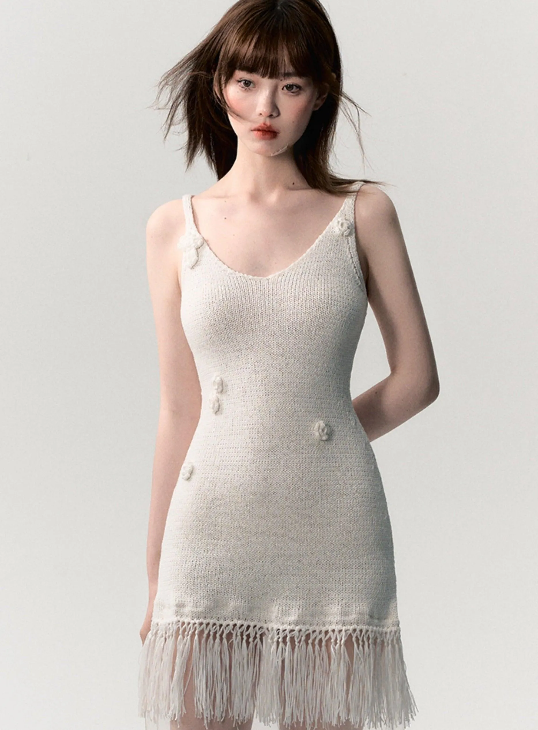 Bohemian Fringe Lace Slip Dress