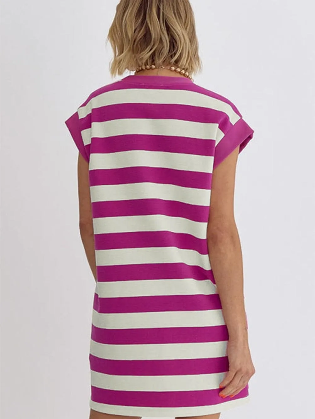 Boho Striped T-Shirt Dress
