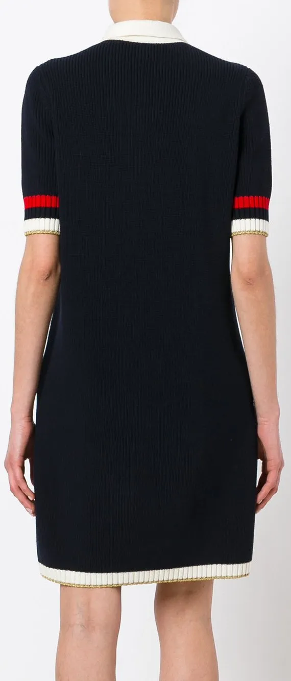 Bow-Embellished Knitted Dress