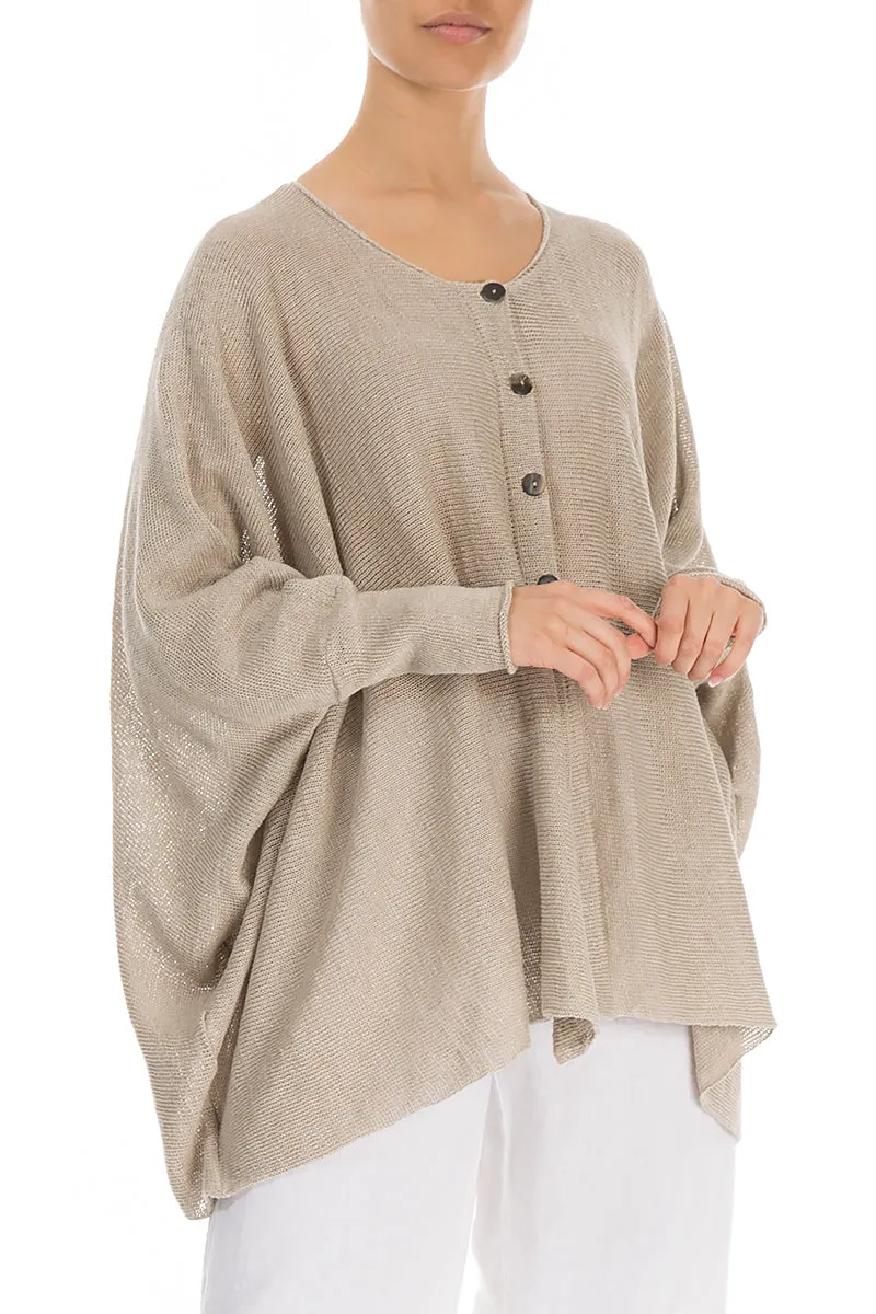 Boxy Natural Linen Cardigan