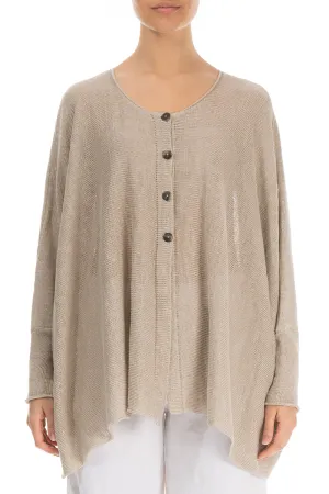 Boxy Natural Linen Cardigan