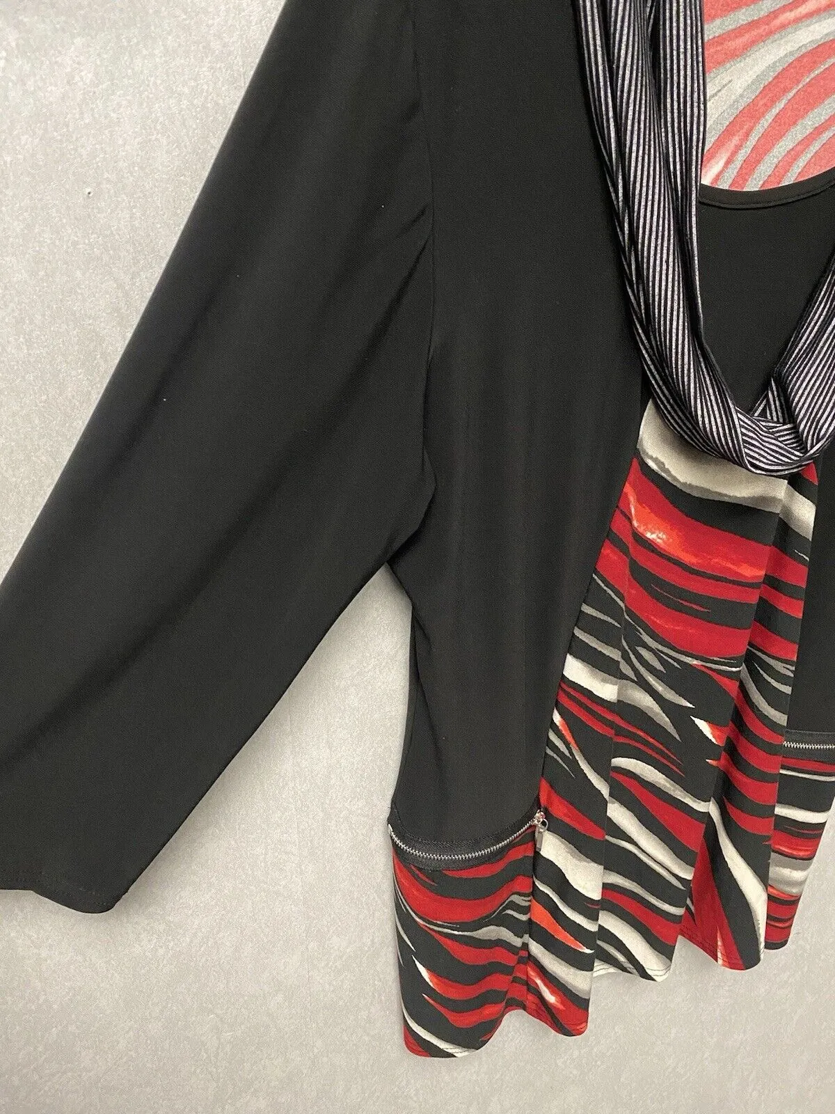 Brianna Red/ Black Relax Long Sleeve Shift Dress/Tunic Women's Size Xl