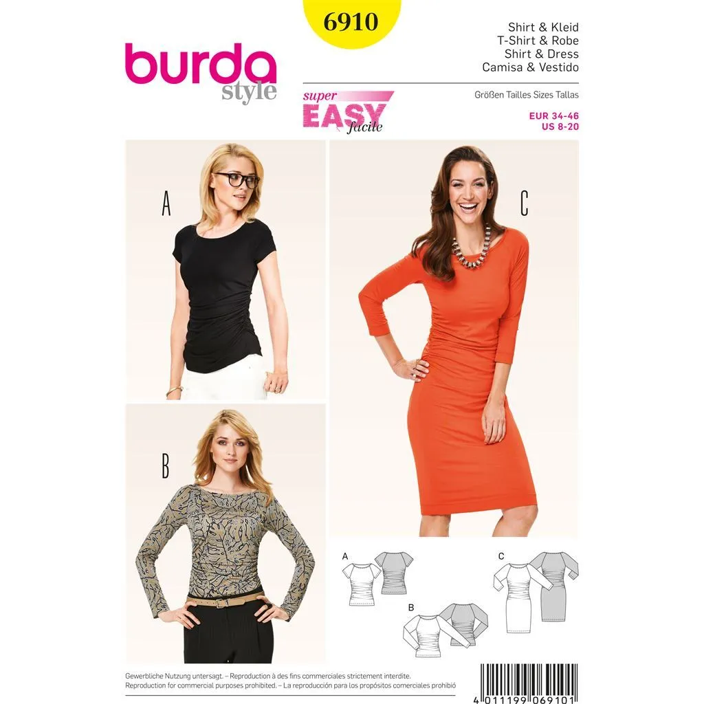 Burda B6910 Burda Style Dresses  Sewing Pattern