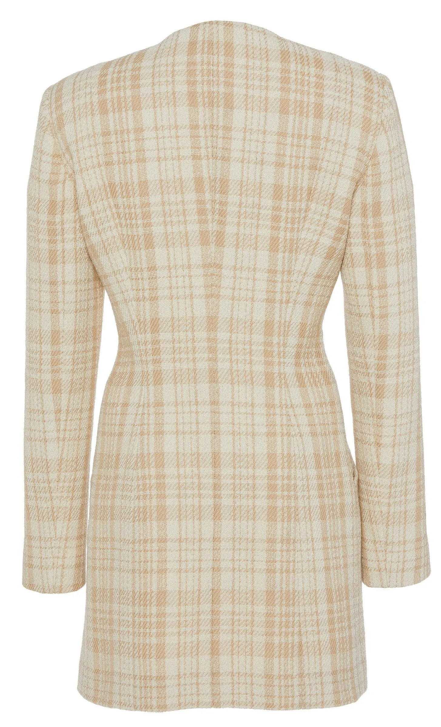 Button-Detail Tweed Mini Dress