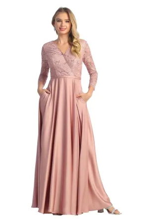 Cindy Collection 1699 Lace Chiffon A Line Dress