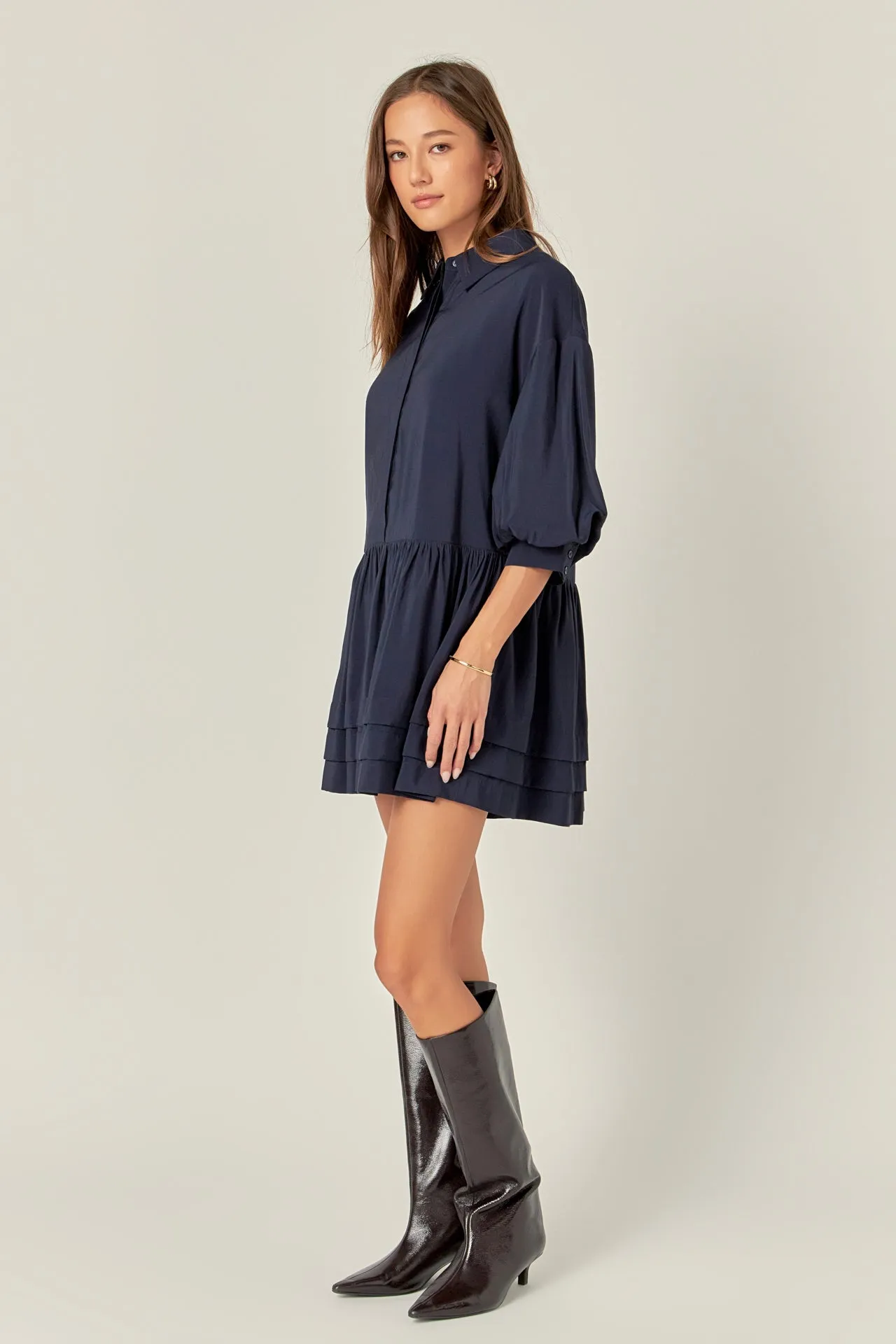 Collared Drop Waist Dress