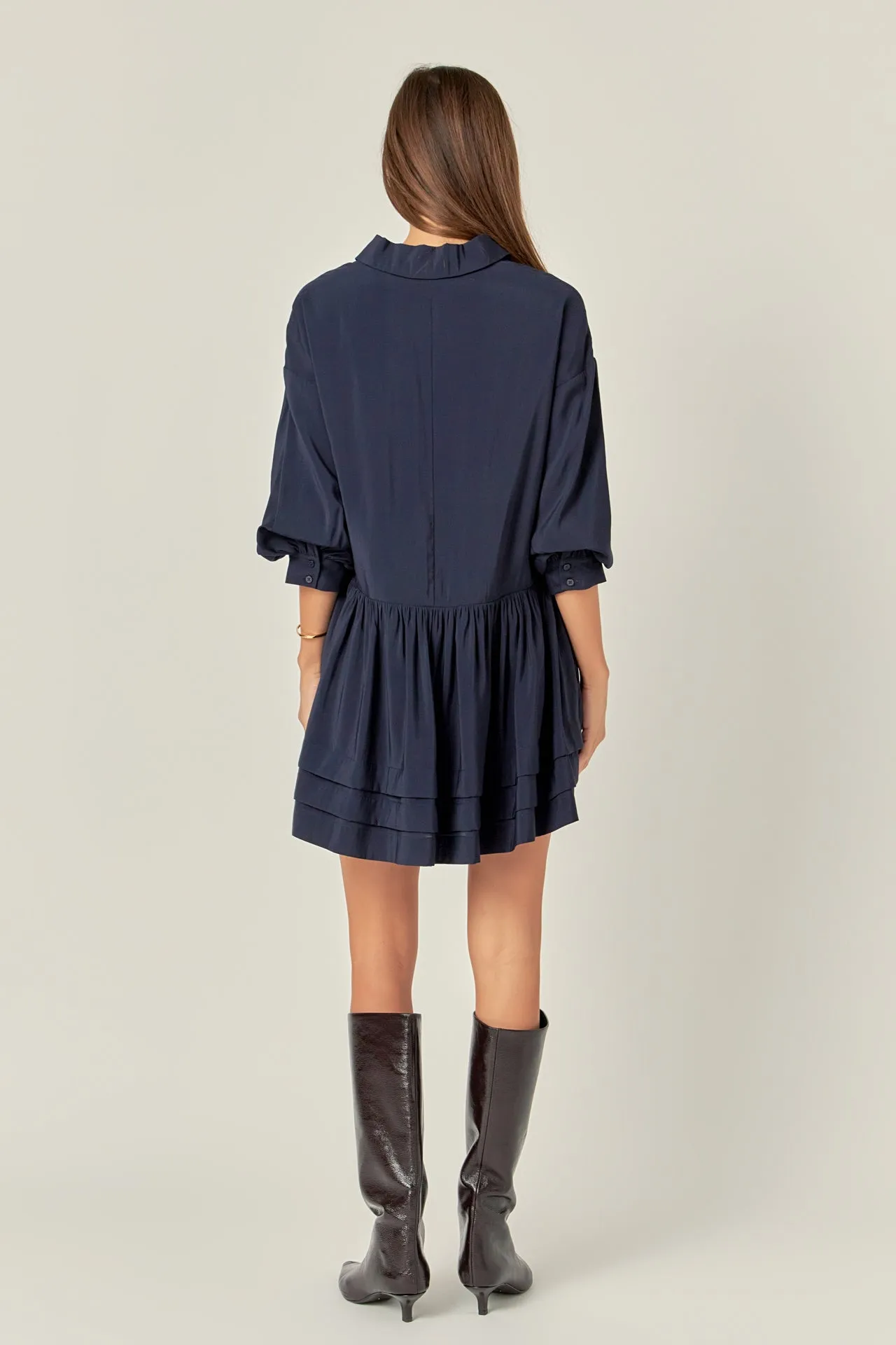Collared Drop Waist Dress