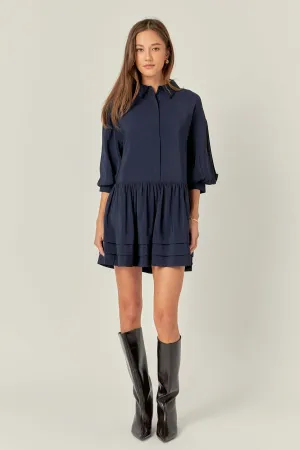Collared Drop Waist Dress
