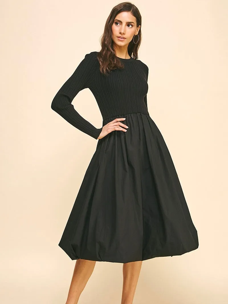 Contrast Balloon Dress