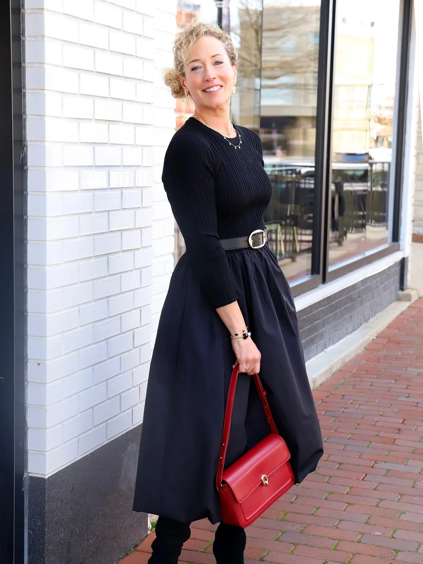 Contrast Balloon Dress
