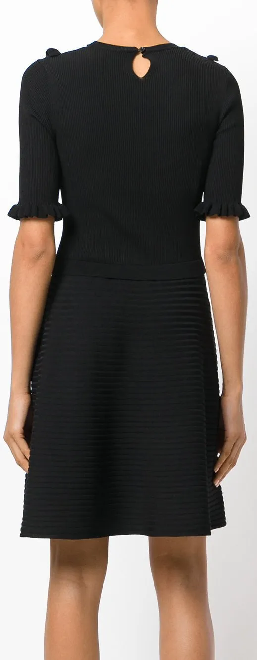 Contrast Lace-Trimmed Dress