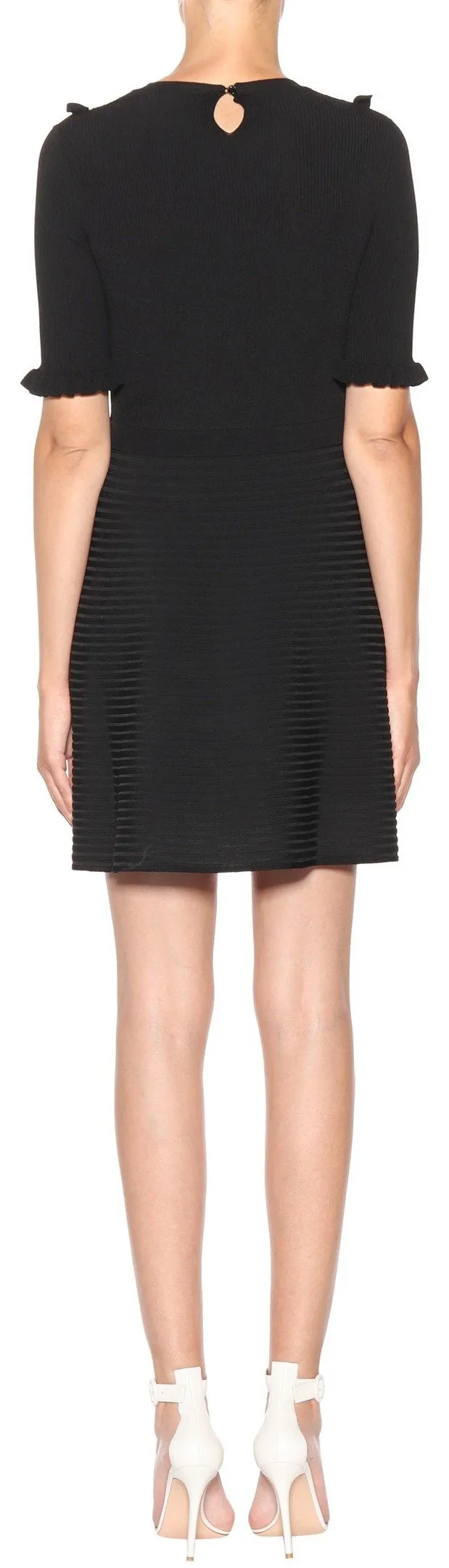 Contrast Lace-Trimmed Dress