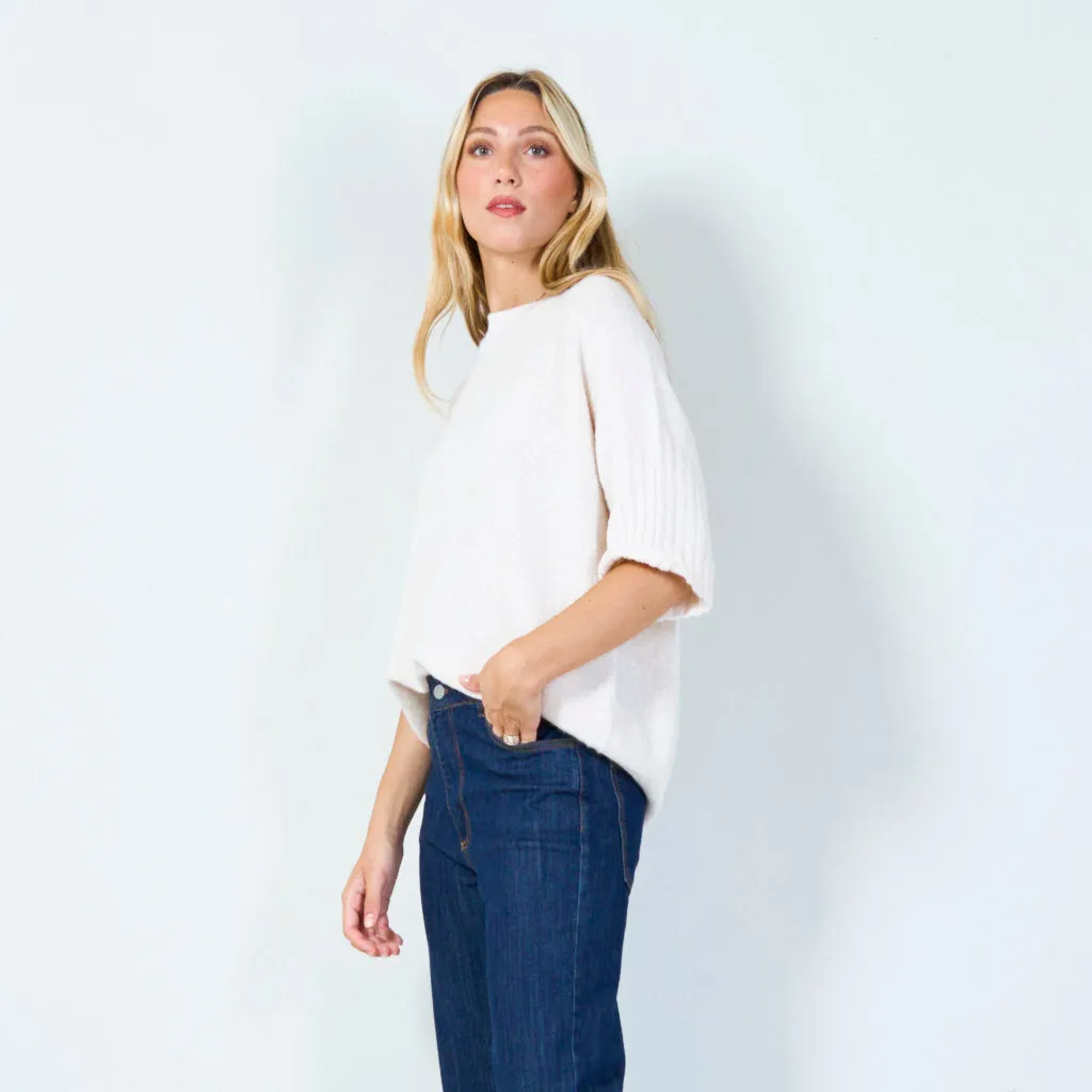 Cozy short sleeve sweater wholesale