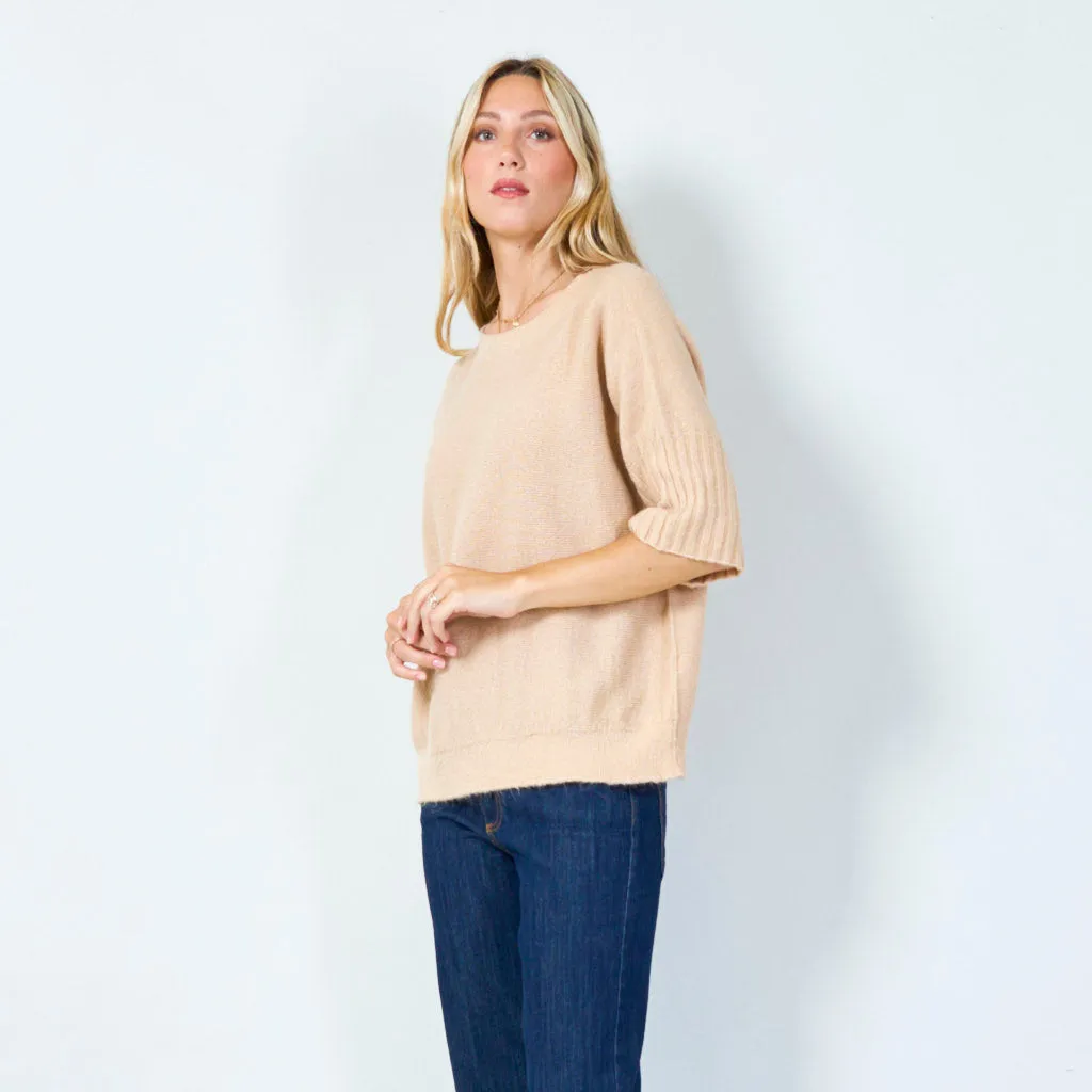 Cozy short sleeve sweater wholesale