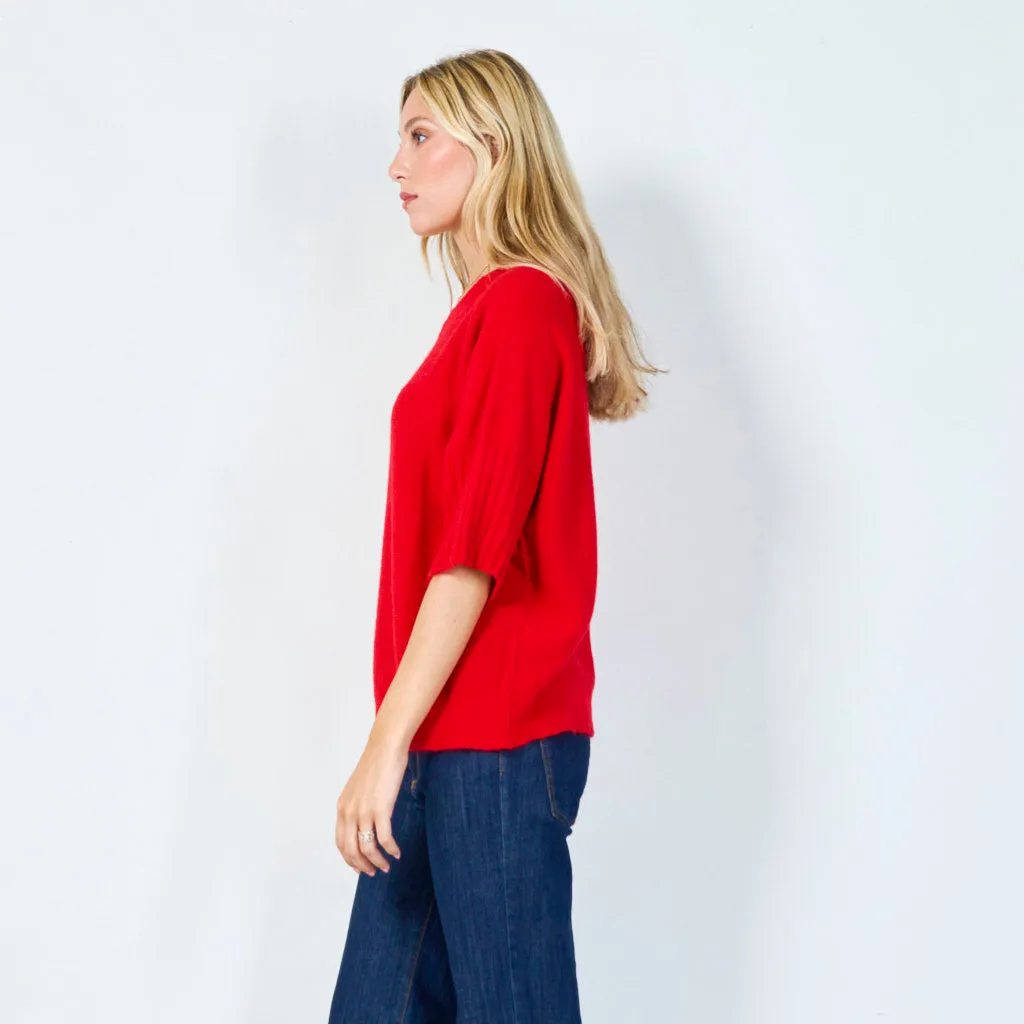 Cozy short sleeve sweater wholesale