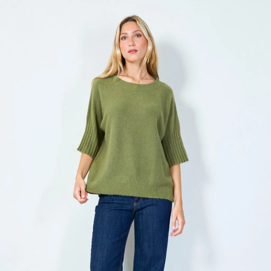 Cozy short sleeve sweater wholesale
