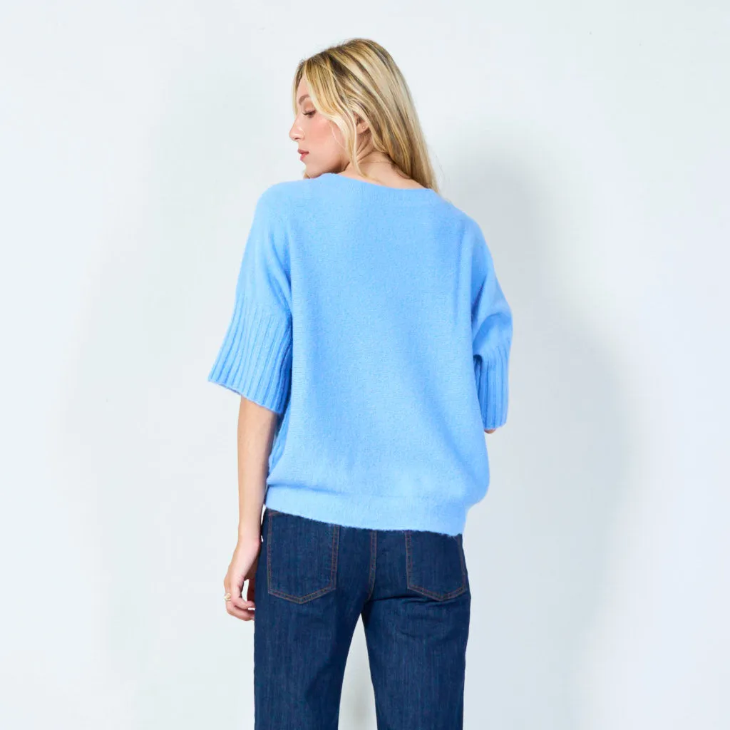 Cozy short sleeve sweater wholesale