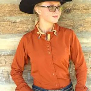 Double Collar Easy Care Button Down ~ Rust