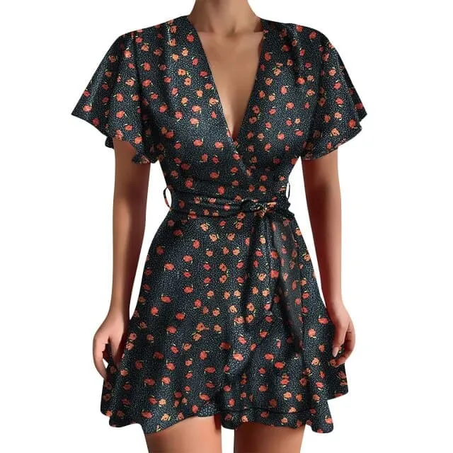 DressBetty - Butterfly Sleeve Vintage Short Mini Dress