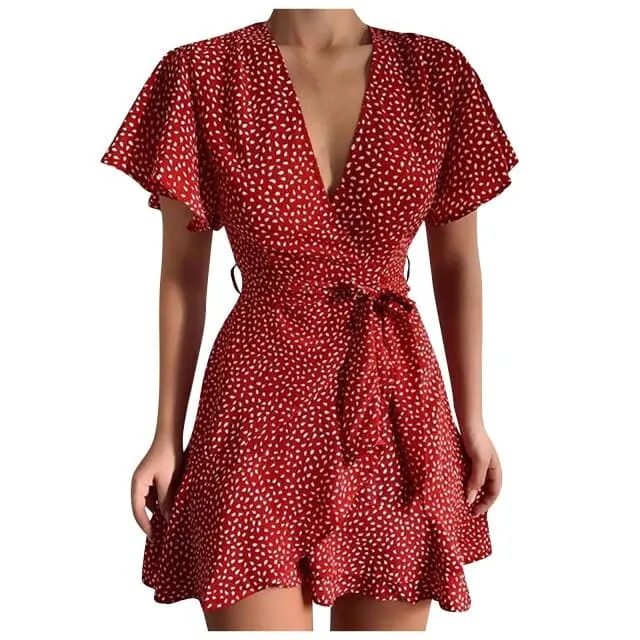 DressBetty - Butterfly Sleeve Vintage Short Mini Dress